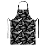 Black And White T-Rex Dinosaur Print Bib Apron With Pocket
