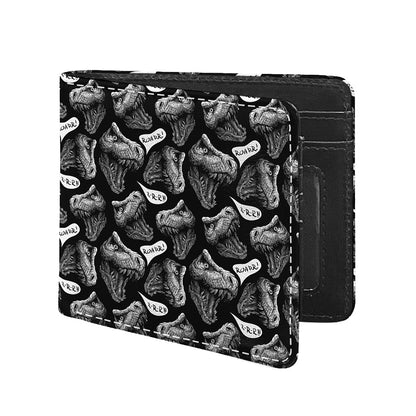 Black And White T-Rex Dinosaur Print Bifold Wallet