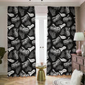 Black And White T-Rex Dinosaur Print Dimout Pencil Pleat Curtains