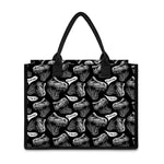 Black And White T-Rex Dinosaur Print Canvas Tote Bag