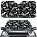 Black And White T-Rex Dinosaur Print Car Windshield Sun Shade
