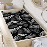 Black And White T-Rex Dinosaur Print Changing Pad Cover