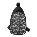 Black And White T-Rex Dinosaur Print Chest Bag