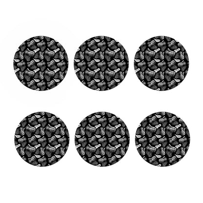 Black And White T-Rex Dinosaur Print Coaster Set