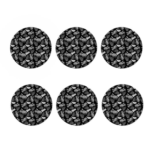 Black And White T-Rex Dinosaur Print Coaster Set