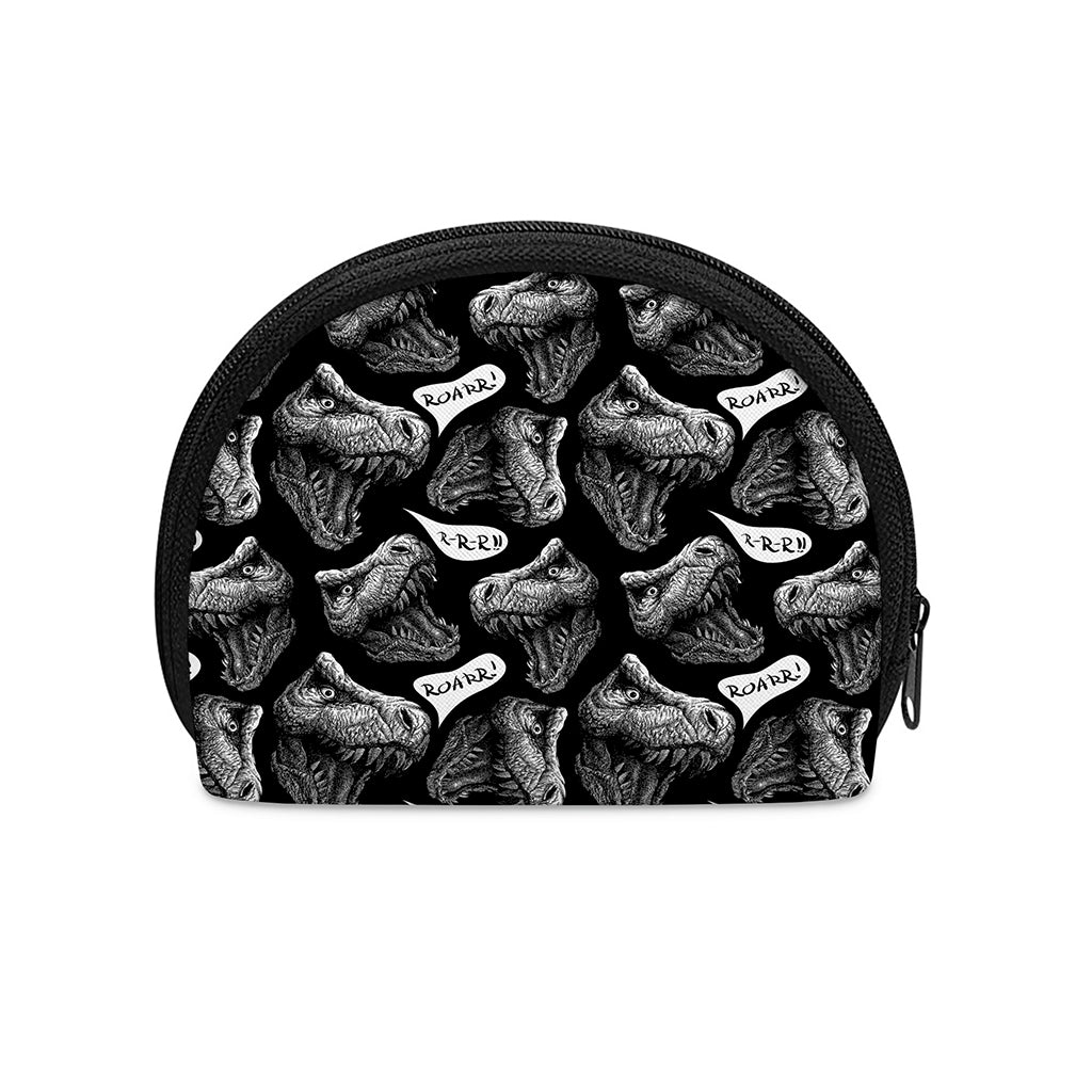 Black And White T-Rex Dinosaur Print Coin Purse