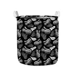 Black And White T-Rex Dinosaur Print Collapsible Laundry Basket