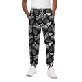 Black And White T-Rex Dinosaur Print Cotton Sweatpants