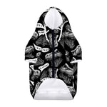 Black And White T-Rex Dinosaur Print Dog Zip Up Hoodie