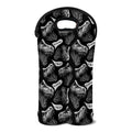 Black And White T-Rex Dinosaur Print Double Neoprene Wine Tote
