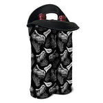 Black And White T-Rex Dinosaur Print Double Neoprene Wine Tote