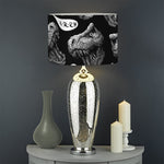 Black And White T-Rex Dinosaur Print Drum Lamp Shade