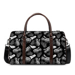Black And White T-Rex Dinosaur Print Duffle Bag
