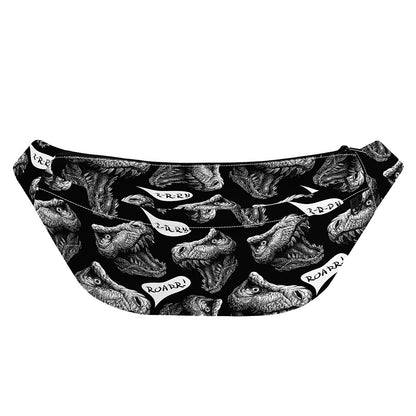 Black And White T-Rex Dinosaur Print Fanny Pack