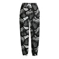 Black And White T-Rex Dinosaur Print Fleece Lined Knit Pants