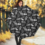 Black And White T-Rex Dinosaur Print Foldable Umbrella