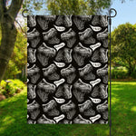 Black And White T-Rex Dinosaur Print Garden Flag