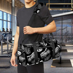 Black And White T-Rex Dinosaur Print Gym Bag
