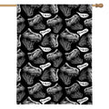 Black And White T-Rex Dinosaur Print House Flag