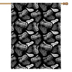 Black And White T-Rex Dinosaur Print House Flag