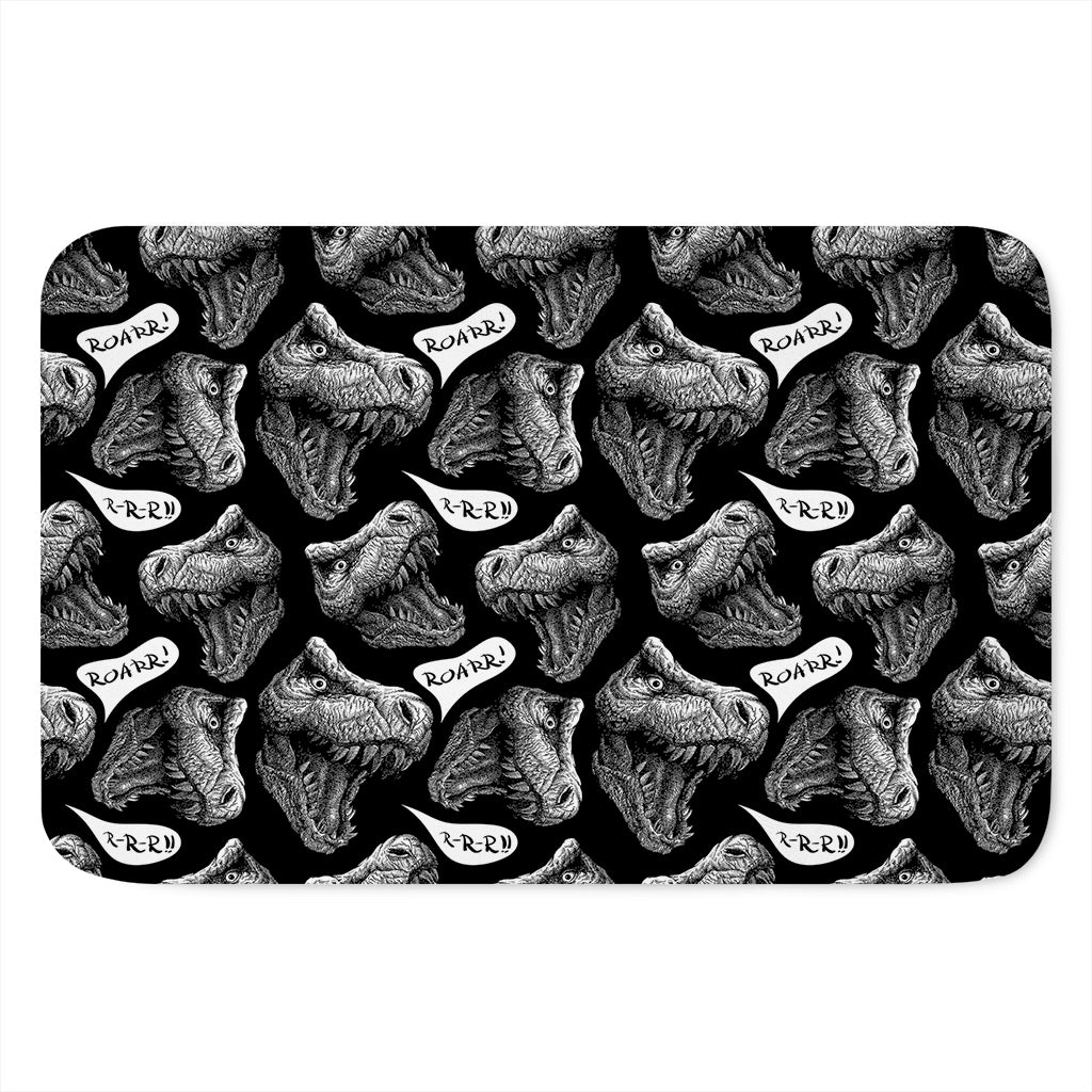 Black And White T-Rex Dinosaur Print Indoor Door Mat