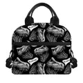 Black And White T-Rex Dinosaur Print Insulated Lunch Bag