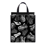 Black And White T-Rex Dinosaur Print Insulated Lunch Tote