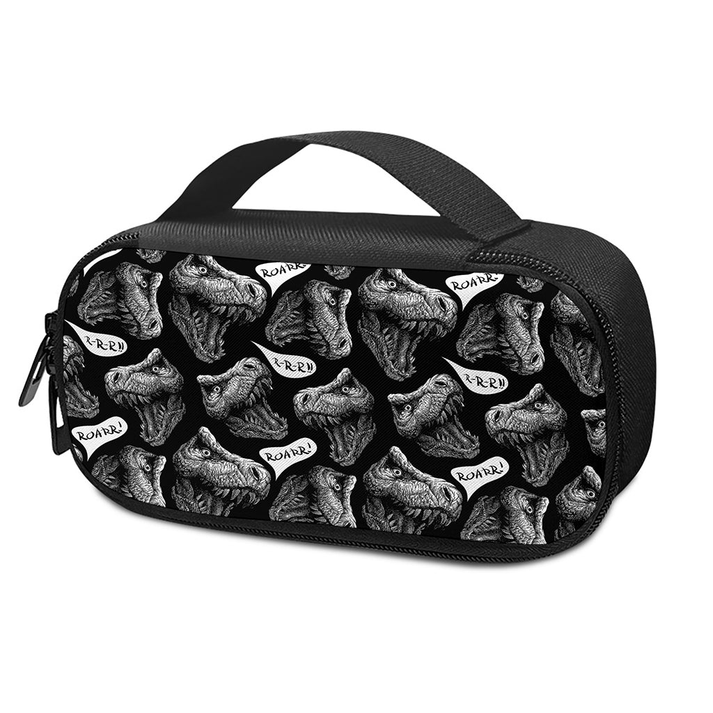 Black And White T-Rex Dinosaur Print Insulin Cooler Travel Case