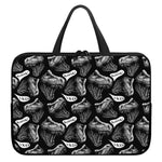 Black And White T-Rex Dinosaur Print Laptop Sleeve With Handle