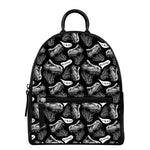 Black And White T-Rex Dinosaur Print Leather Backpack