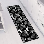 Black And White T-Rex Dinosaur Print Long Kitchen Mat