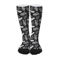 Black And White T-Rex Dinosaur Print Long Socks