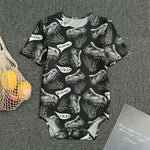 Black And White T-Rex Dinosaur Print Men's Bodysuit