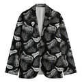 Black And White T-Rex Dinosaur Print Men's Cotton Blazer