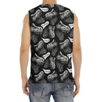 Black And White T-Rex Dinosaur Print Men's Fitness Tank Top