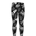 Black And White T-Rex Dinosaur Print Men's Leggings