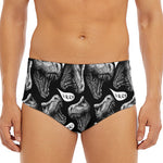 Black And White T-Rex Dinosaur Print Men's Triangle Swim Briefs