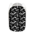 Black And White T-Rex Dinosaur Print Mesh Laundry Hamper
