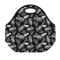 Black And White T-Rex Dinosaur Print Neoprene Lunch Bag