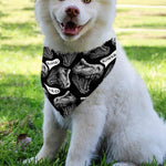 Black And White T-Rex Dinosaur Print Over The Collar Dog Bandana