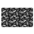 Black And White T-Rex Dinosaur Print Polyester Doormat