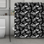 Black And White T-Rex Dinosaur Print Polyester Shower Curtain