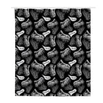 Black And White T-Rex Dinosaur Print Polyester Shower Curtain