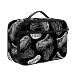 Black And White T-Rex Dinosaur Print Portable Lunch Bag