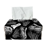 Black And White T-Rex Dinosaur Print Rectangle Tissue Box Cover