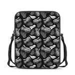 Black And White T-Rex Dinosaur Print Rectangular Crossbody Bag