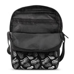 Black And White T-Rex Dinosaur Print Rectangular Crossbody Bag