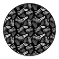 Black And White T-Rex Dinosaur Print Round Floor Mat