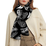 Black And White T-Rex Dinosaur Print Scarf