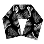 Black And White T-Rex Dinosaur Print Scarf